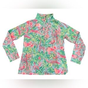 Lilly Pulitzer Sarasota Top Seasalt Blue Parade Popover Pullover Medium Sweater